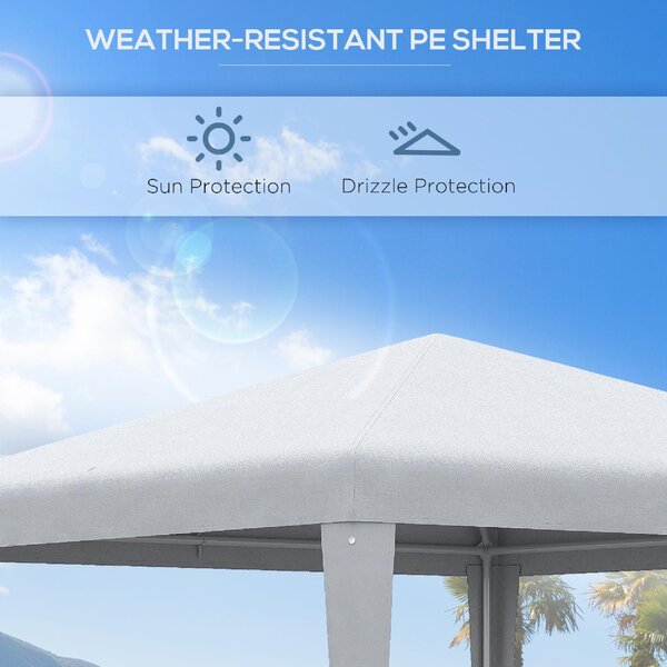 VivaGarden Gazebo da Giardino 2.7x2.7 mt cin Acciaio colore Bianco