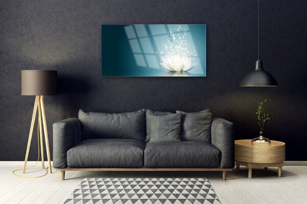 Quadro di vetro Fiore di loto Pianta 100x50 cm 2 appendini