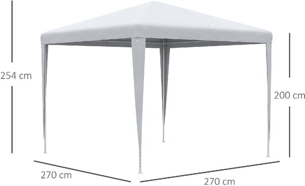VivaGarden Gazebo da Giardino 2.7x2.7 mt cin Acciaio colore Bianco