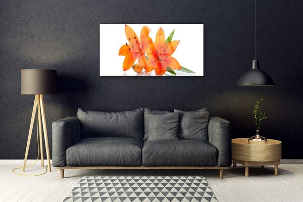 Quadro in vetro Pianta di fiori d'arancio 100x50 cm 2 appendini