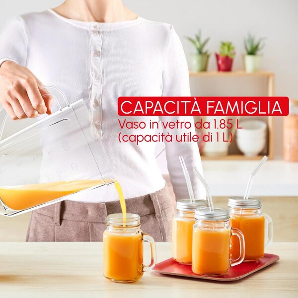 Moulinex Frullatore con Bicchiere Capacit 1,85 Litri Potenza 450W 2 Velocit colore Grigio Blendforce Essential - LM410B