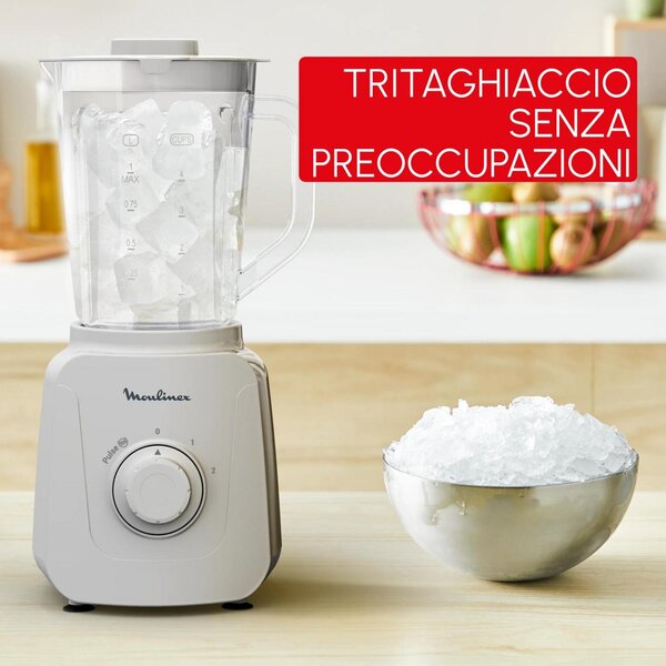 Moulinex Frullatore con Bicchiere Capacit 1,85 Litri Potenza 450W 2 Velocit colore Grigio Blendforce Essential - LM410B