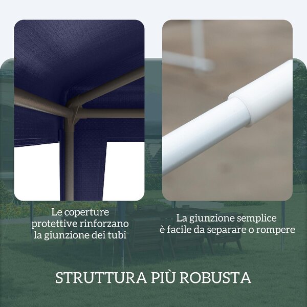 VivaGarden Gazebo da Giardino 3x3 m Pieghevole con Protezione Raggi UV colore Blu