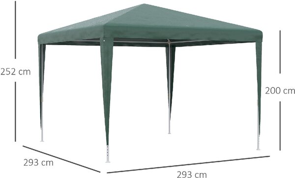 VivaGarden Gazebo da Giardino 3x3 m Pieghevole con Protezione Raggi UV colore Verde