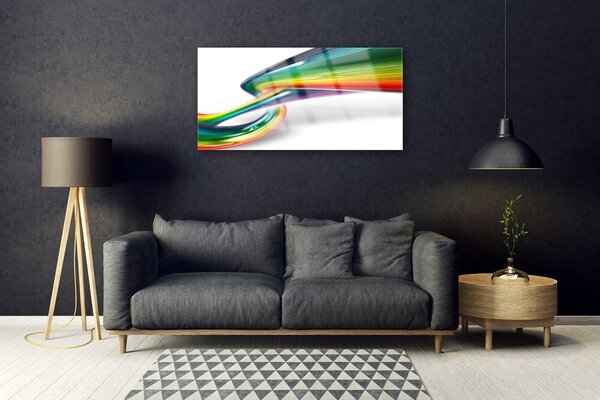 Quadro di vetro Arte astratta dell'arcobaleno 100x50 cm 2 appendini