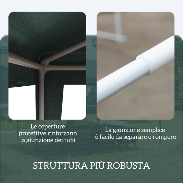 VivaGarden Gazebo da Giardino 3x3 m Pieghevole con Protezione Raggi UV colore Verde