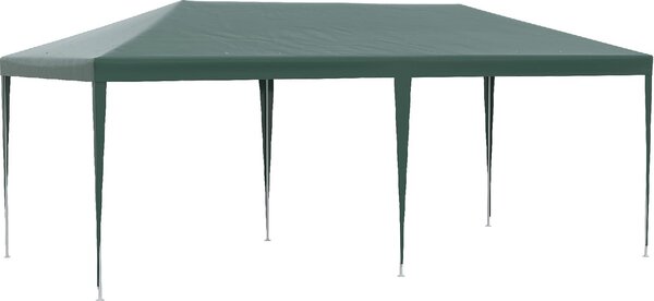 VivaGarden Gazebo da Giardino 6x3 m in Acciaio/Tessuto Tende Laterali con Finestre colore Verde