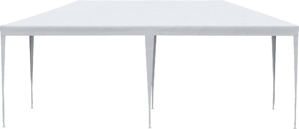 VivaGarden Gazebo da Giardino 6x3 m in Acciaio/Tessuto Tende Laterali con Finestre colore Bianco