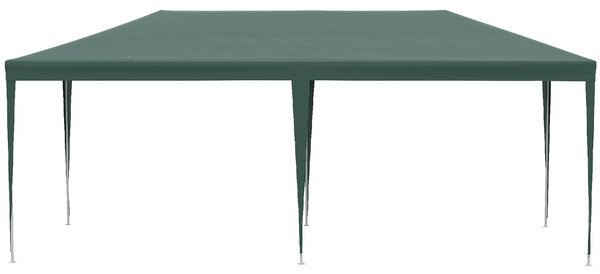 VivaGarden Gazebo da Giardino 6x3 m in Acciaio/Tessuto Tende Laterali con Finestre colore Verde