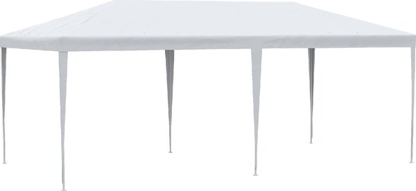 VivaGarden Gazebo da Giardino 6x3 m in Acciaio/Tessuto Tende Laterali con Finestre colore Bianco