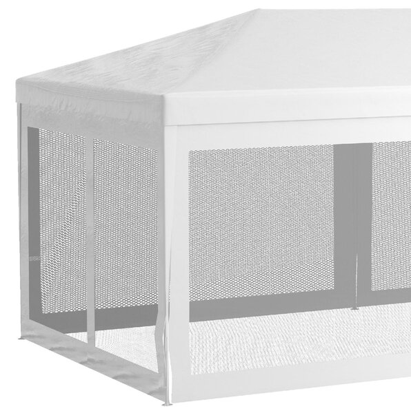 VivaGarden Gazebo da Giardino 6x3 mt Tendone per Feste con Zanzariere colore Bianco