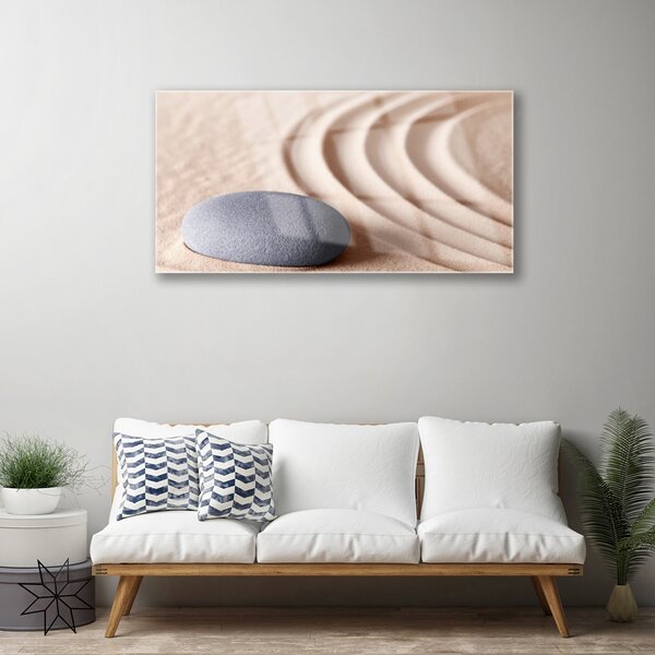 Quadro in vetro Arte della pietra arenaria 100x50 cm 2 appendini