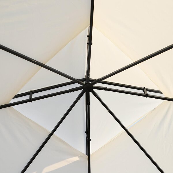 VivaGarden Gazebo Giardino 3x3 mt in Acciaio/Tessuto con Doppio tetto e Zanzariere colore Bianco
