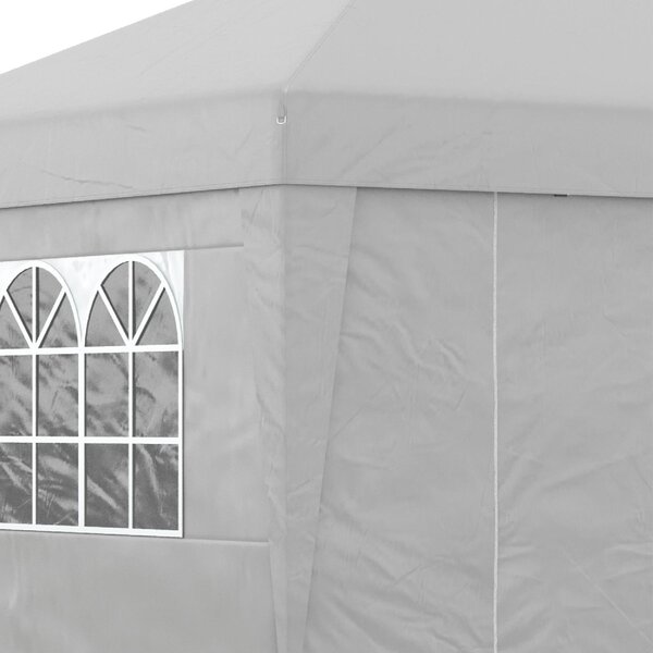 VivaGarden Gazebo Giardino 3x3 mt Pieghevole in Acciaio/Tessuto Tende Laterali con Finestre colore Grigio Chiaro