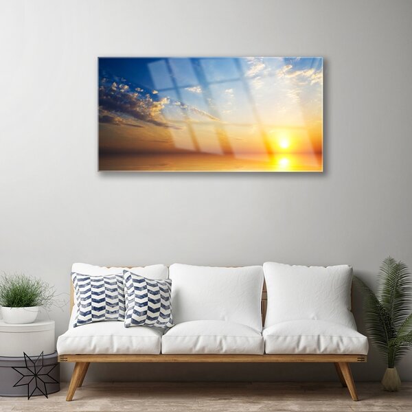 Quadro in vetro Paesaggio delle nuvole orientali 100x50 cm 2 appendini