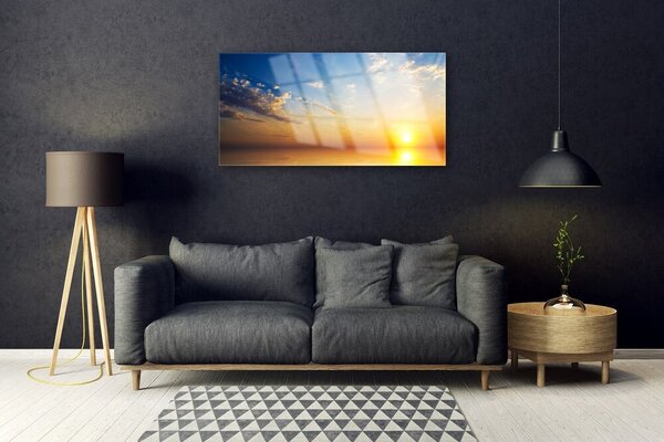 Quadro in vetro Paesaggio delle nuvole orientali 100x50 cm 2 appendini