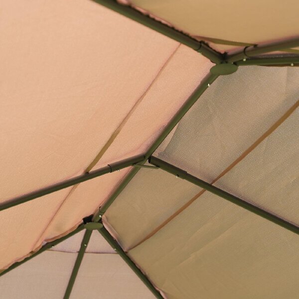 VivaGarden Gazebo Giardino 3x4 mt in Acciaio/Tessuto con Tende colore Beige