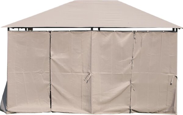 VivaGarden Gazebo Giardino 3x4 mt in Acciaio/Tessuto con Tende colore Beige