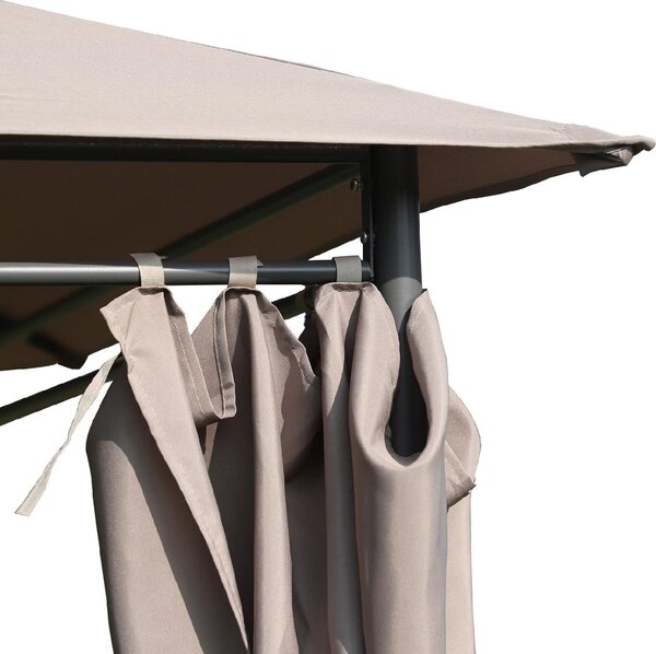 VivaGarden Gazebo Giardino 3x4 mt in Acciaio/Tessuto con Tende colore Beige