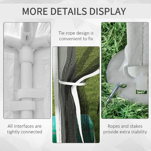VivaGarden Gazebo Giardino 4x3 mt Pieghevole in Metallo/PE con Zanzariere e 2 Ingressi colore Bianco/Nero