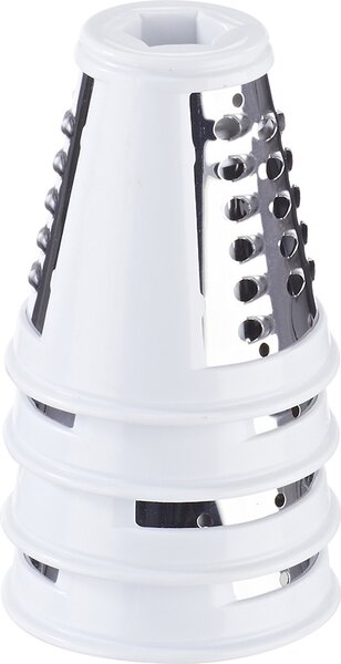 Melchioni Grattugia Elettrica Potenza 200 Watt con 5 Diverse Lame Intercambiabili e Pulsante a Pressione colore Bianco - TAZ