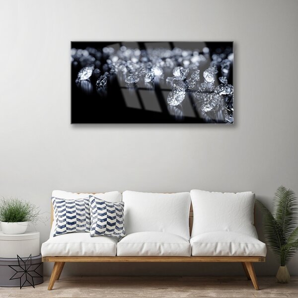Quadro di vetro Arte dei diamanti 100x50 cm 2 appendini