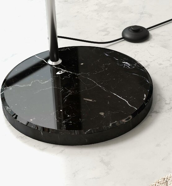 DecHome Lampada da Terra Vintage ad Arco con Asta Regolabile, Interruttore a Pedale, Attacco E27, colore Argento