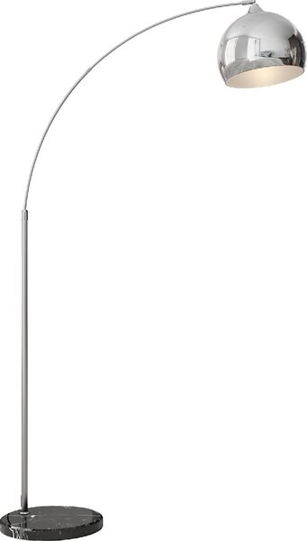 DecHome Lampada da Terra Vintage ad Arco con Asta Regolabile, Interruttore a Pedale, Attacco E27, colore Argento