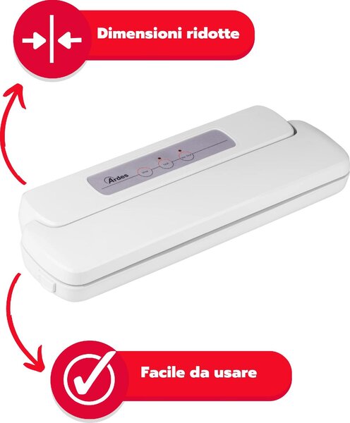 Ardes Macchina per Sottovuoto Automatica Potenza 110 Watt 0,8 mbar colore Grigio e Bianco - AR7V01W
