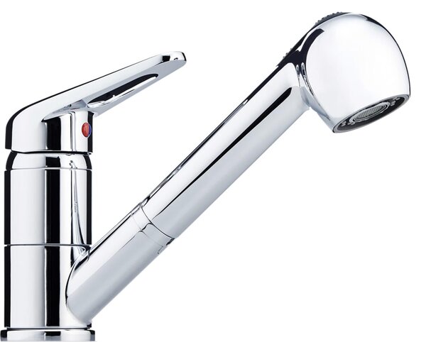 Franke Miscelatore Cucina con Doccetta estraibile Rubinetto Monocomando materiale Acciaio colore Cromato 59 - 115.0347.111 Novara Plus Cromato