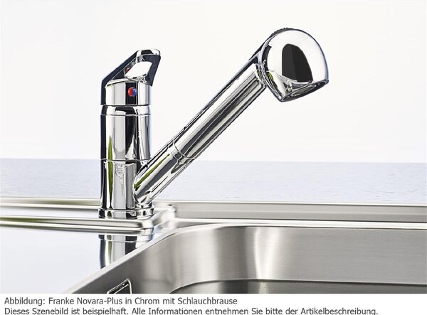 Franke Miscelatore Cucina con Doccetta estraibile Rubinetto Monocomando materiale Acciaio colore Cromato 59 - 115.0347.111 Novara Plus Cromato