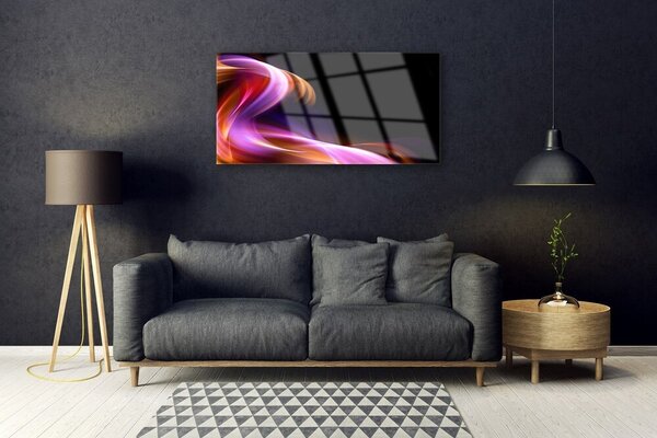 Quadro in vetro Arte astratta delle onde 100x50 cm 2 appendini