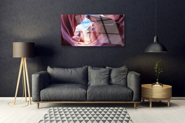 Quadro in vetro Arte dell'abbeveratoio del fiume Rock 100x50 cm 2 appendini