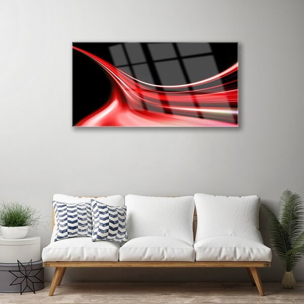 Quadro di vetro Arte delle linee astratte 100x50 cm 2 appendini