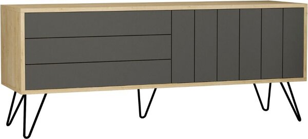 DecHome Mobile TV Moderno 2 Ante TV fino a 55 Pollici Dimensioni 57x139x36 cm colore Rovere - Picadilly