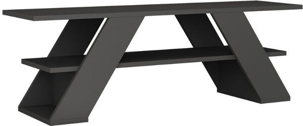 DecHome Mobile TV Moderno 2 Ripiani TV max 50" Dimensioni 120x33,5x40 cm colore Antracite - Farfalla