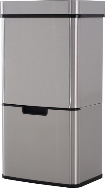 DecHome Pattumiera Automatica 72L con Sensore Infrarossi 3 Scomparti e Coperchio Rimovibile Acciaio e ABS 42x30x81cm - 18e851