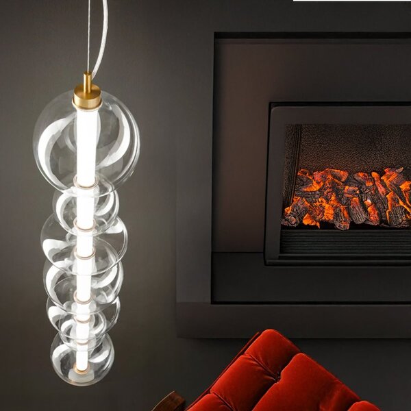 Lampadario perenz bubbles 8164 tr lc led 3000k 4250lm oro - Perenz
