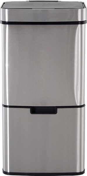 DecHome Pattumiera Automatica 72L con Sensore Infrarossi 3 Scomparti e Coperchio Rimovibile Acciaio e ABS 42x30x81cm - 18e851