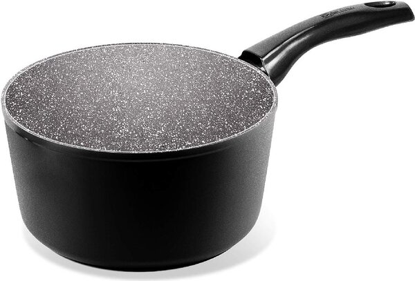 Aeternum Pentola a Induzione Casseruola in Alluminio con 1 Manico cm 16 - Black Pearl