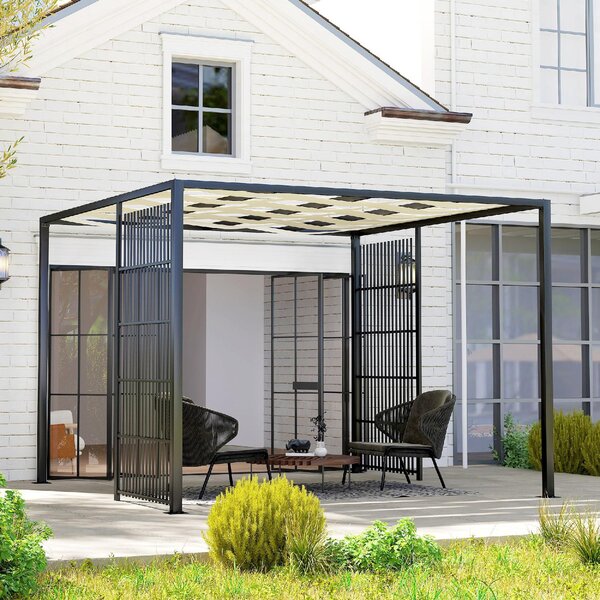 VivaGarden Pergola da Esterno in Metallo/Poliestere Dimensioni 3x3 mt colore Nero