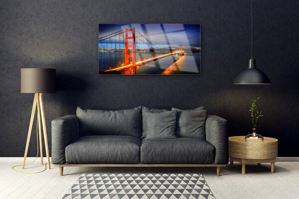 Quadro su vetro Architettura a ponte 100x50 cm 2 appendini