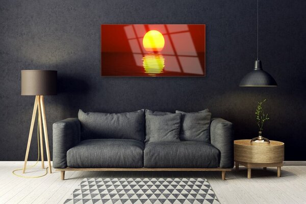 Quadro vetro Paesaggio al tramonto 100x50 cm 2 appendini