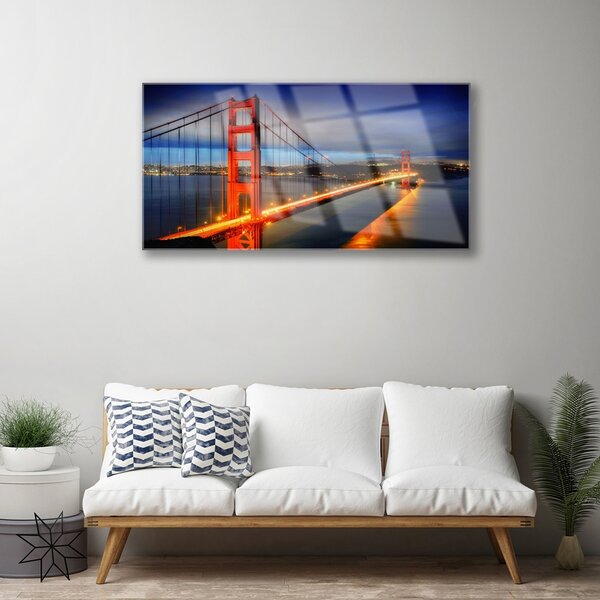 Quadro su vetro Architettura a ponte 100x50 cm 2 appendini
