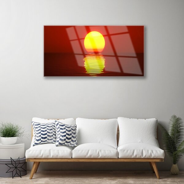 Quadro vetro Paesaggio al tramonto 100x50 cm 2 appendini