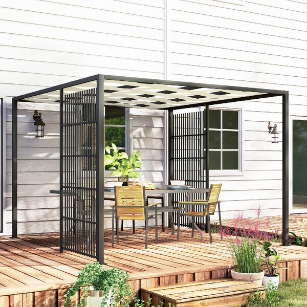 VivaGarden Pergola da Esterno in Metallo/Poliestere Dimensioni 3x3 mt colore Nero