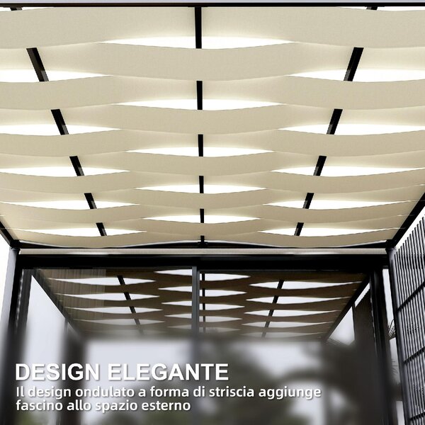 VivaGarden Pergola da Esterno in Metallo/Poliestere Dimensioni 3x3 mt colore Nero