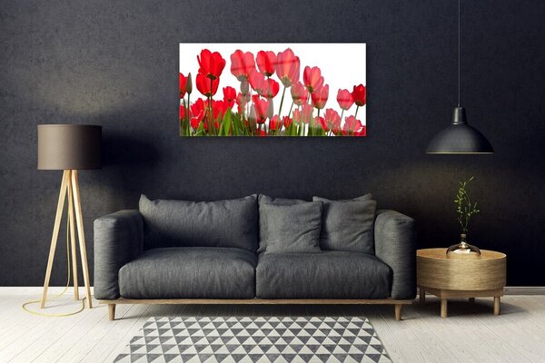 Quadro in vetro Fiori da parete 100x50 cm 2 appendini