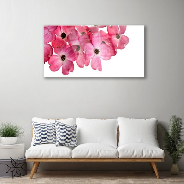 Quadro di vetro Fiori da parete 100x50 cm 2 appendini