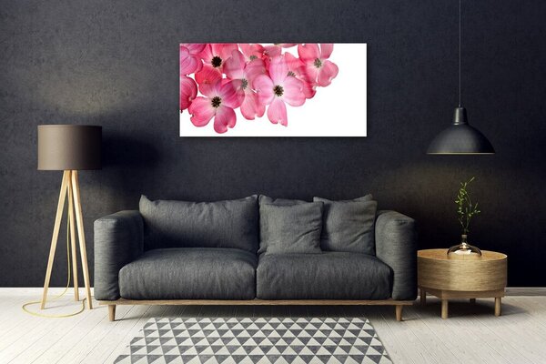 Quadro di vetro Fiori da parete 100x50 cm 2 appendini